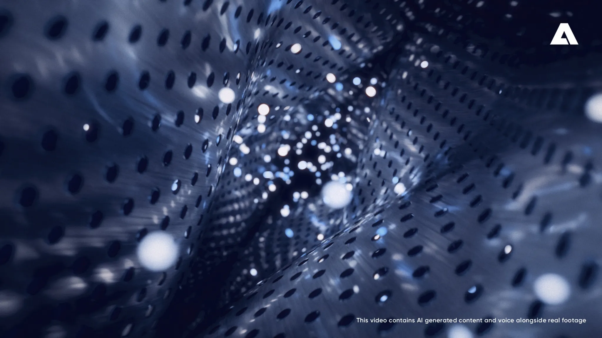 Hexagonal geprägte Oberfläche des PolyHex™ Sektors von innen — Filtratströmung in der 3D-Produktanimation