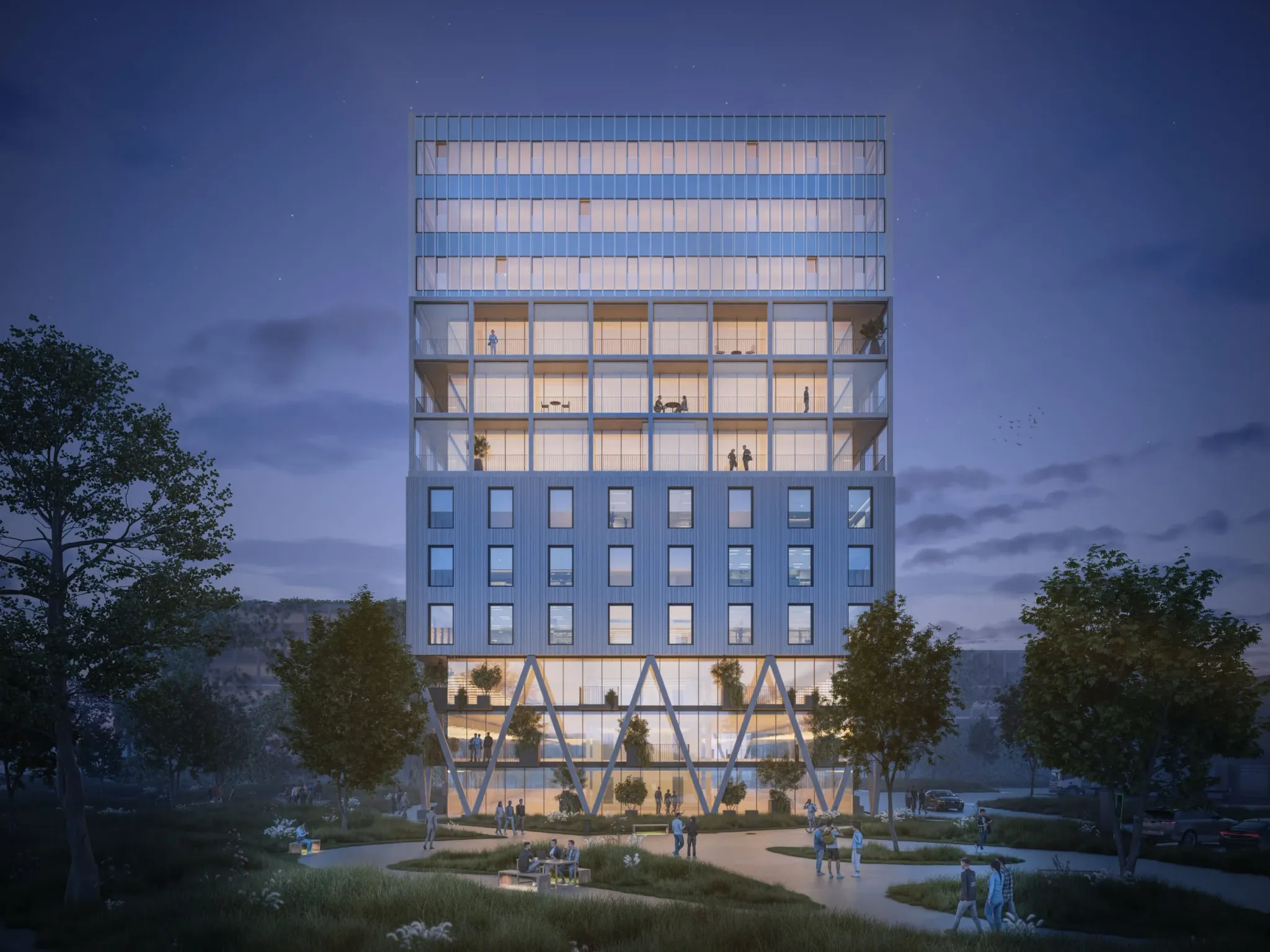 Business Tower Styria — Außenansicht 3D Visualisierung