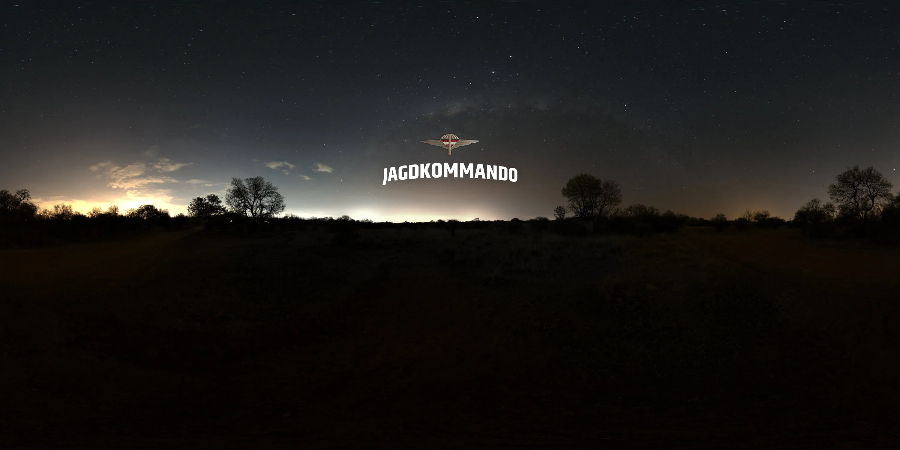 Mission Vorwärts — Jagdkommando branding still with Milky Way