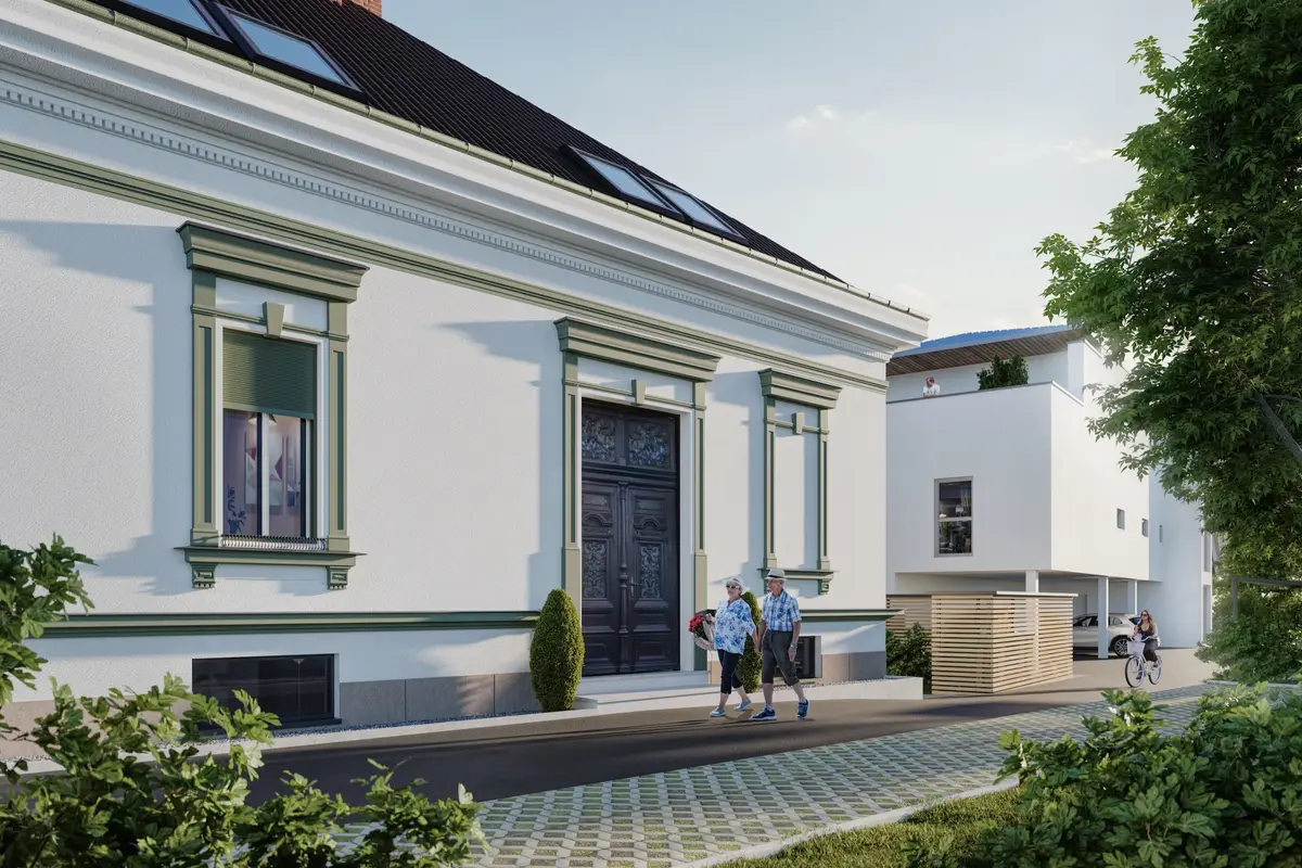 Massenbergstraße Leoben — Innenhof vor der historischen Villa