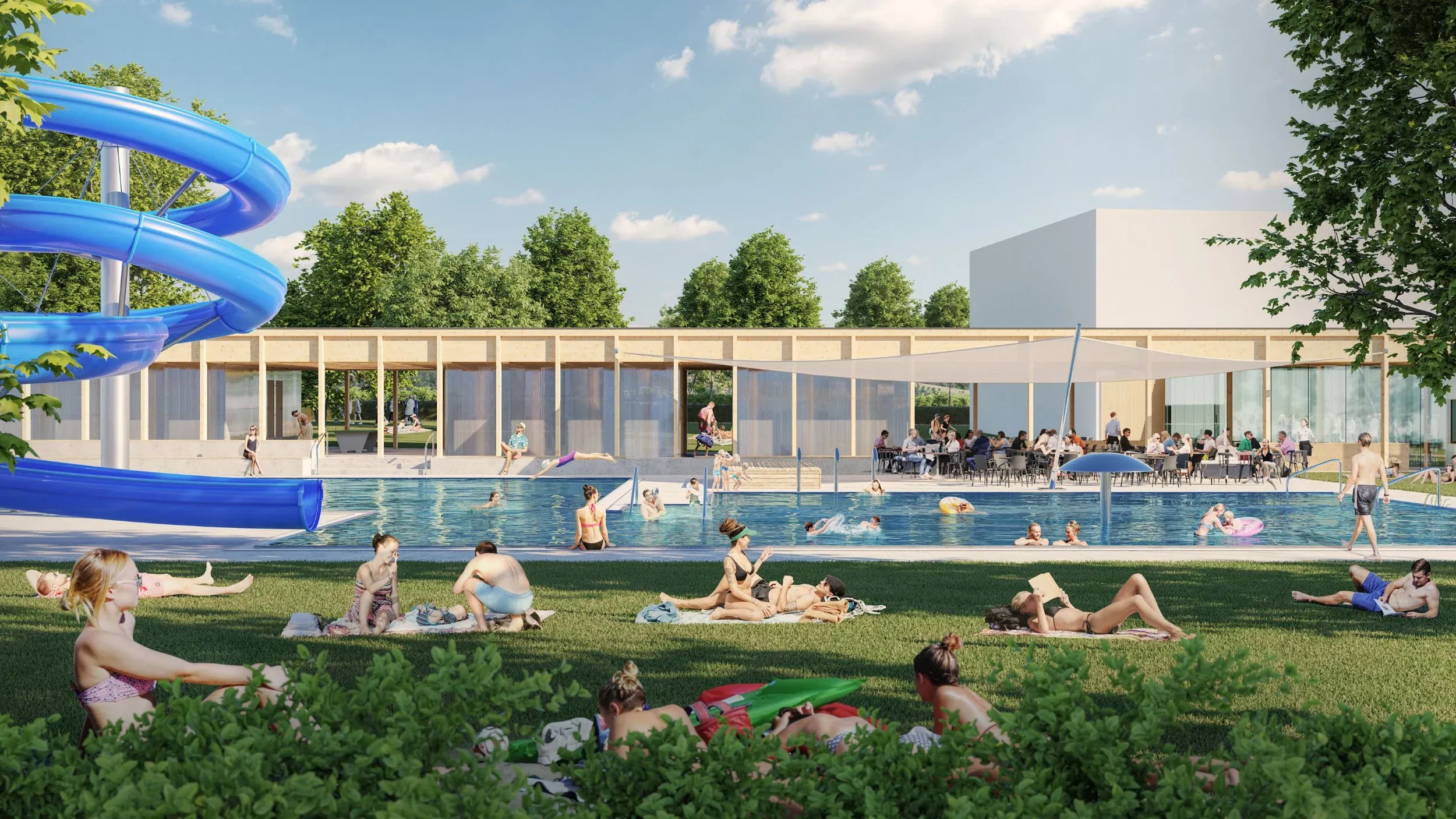 Stainz outdoor pool perspective 1