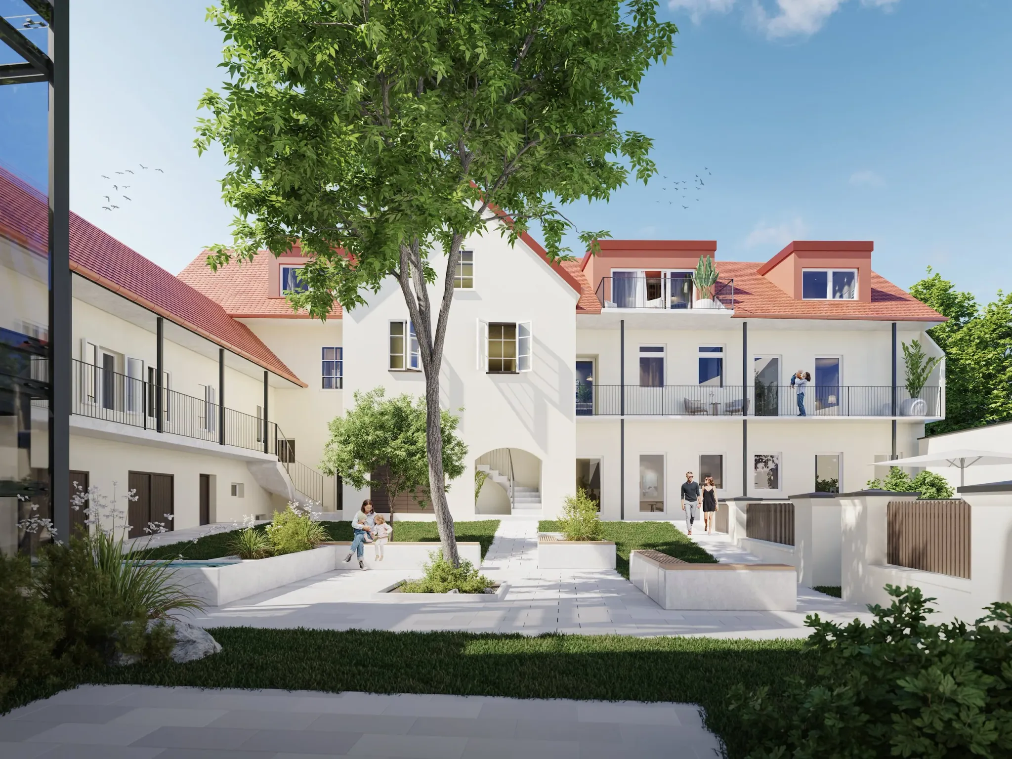 Wohnprojekt Frohnleiten — Außenansicht 3D Visualisierung