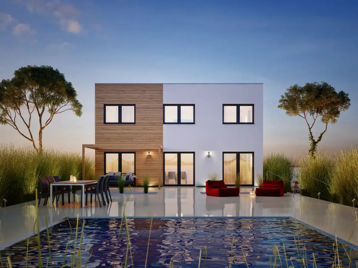 Haas Fertighäuser 2015 — single family home catalogue exterior views 3D visualisation