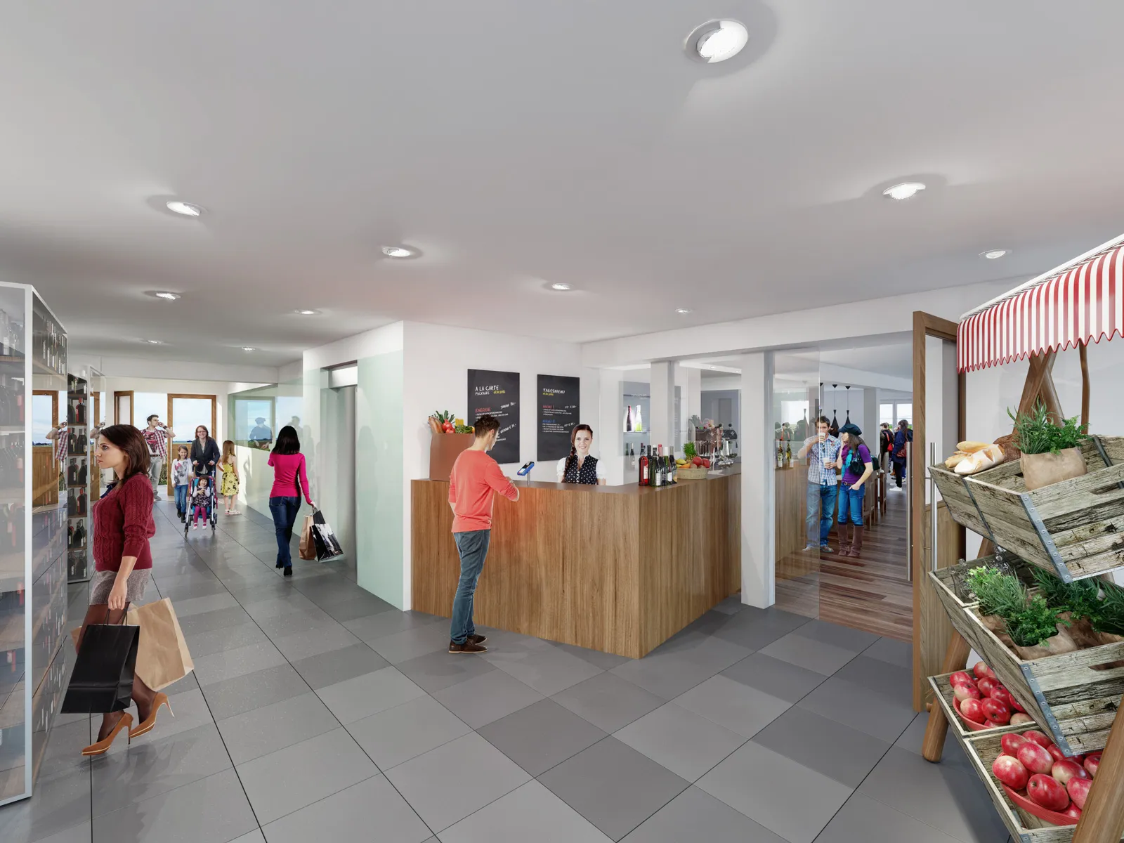 Hofwirt Seekirchen Salzburg — Hotel-Restaurant Wettbewerbsbeitrag 3D Visualisierung