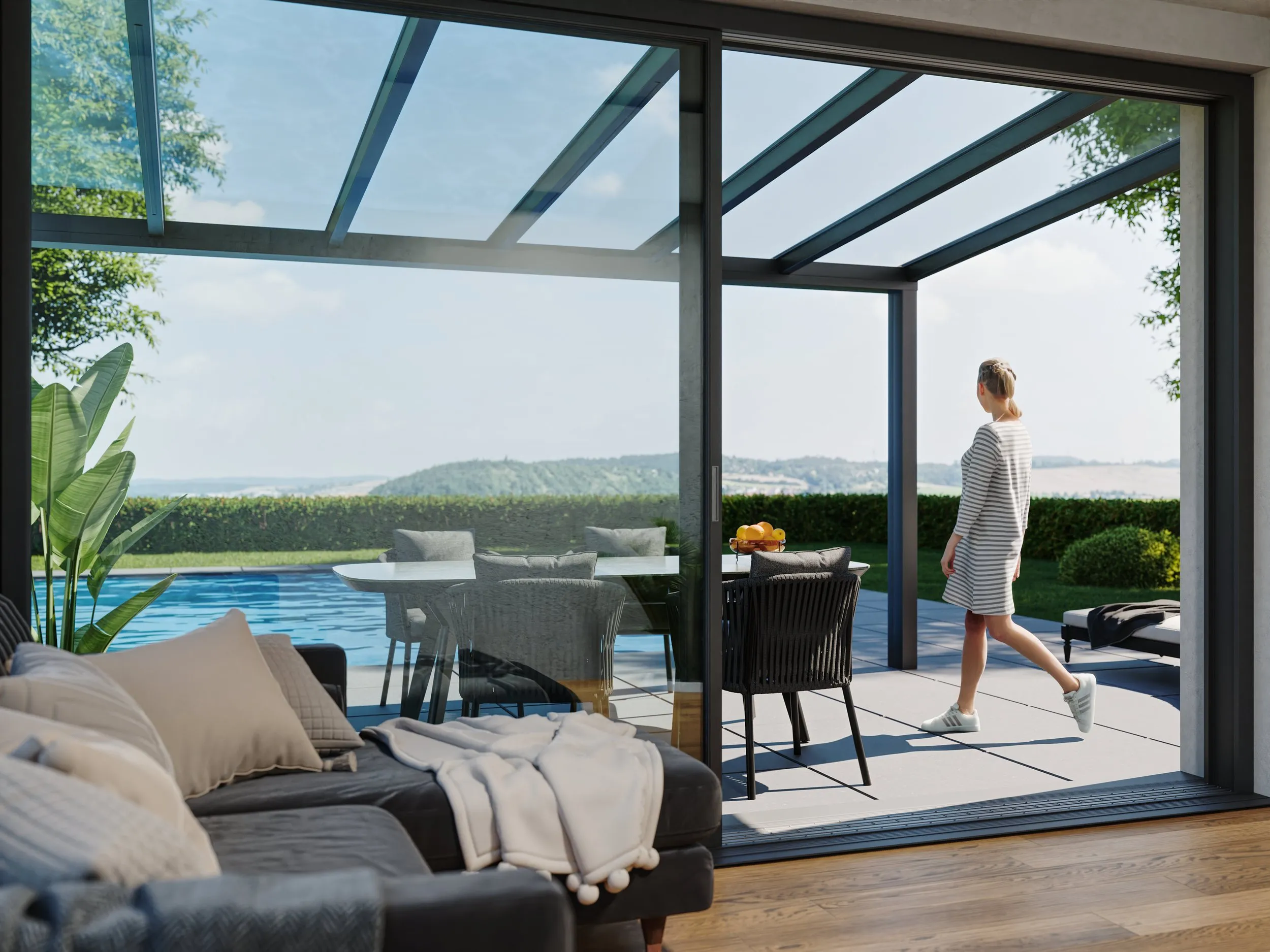 Leeb Amalfi — patio roofing interior view