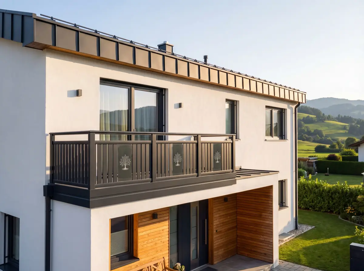 Leeb Balkone — Stabgeländer am traditionellen Wohnhaus, Produktvisualisierung