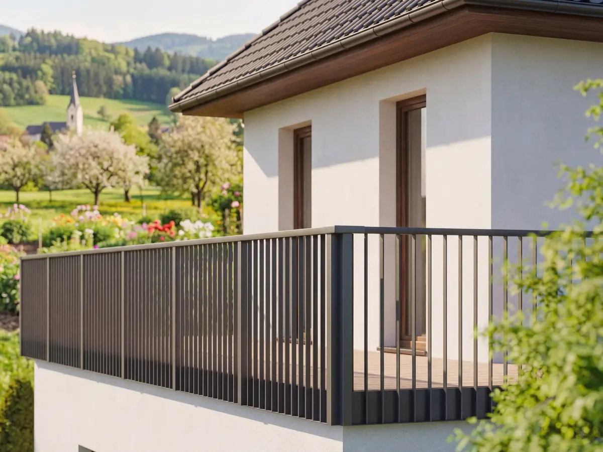 Leeb Balkone — Stabgeländer mit Ausblick, Produktvisualisierung