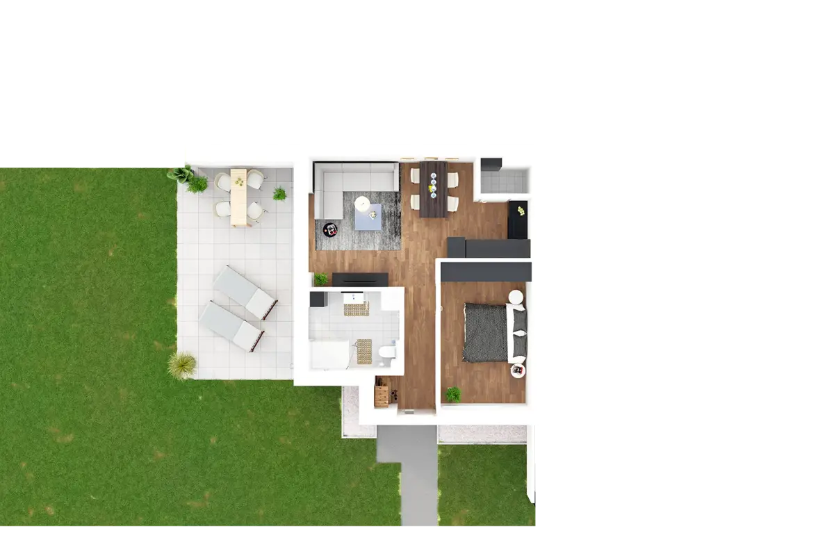Lemsitz — Wohnungs-Typ 3 Grundriss 3D