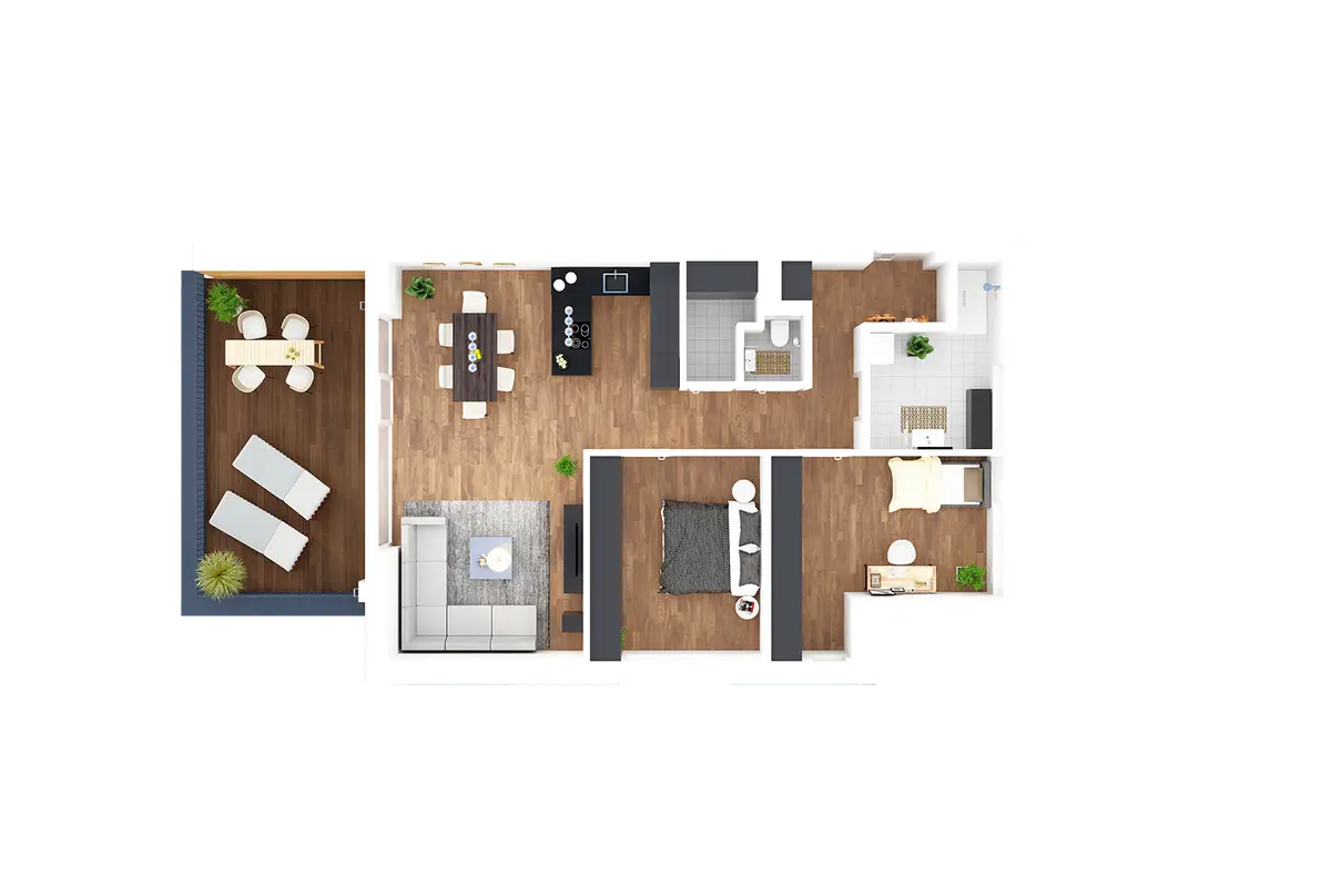 Lemsitz — Wohnungs-Typ 5 Grundriss 3D