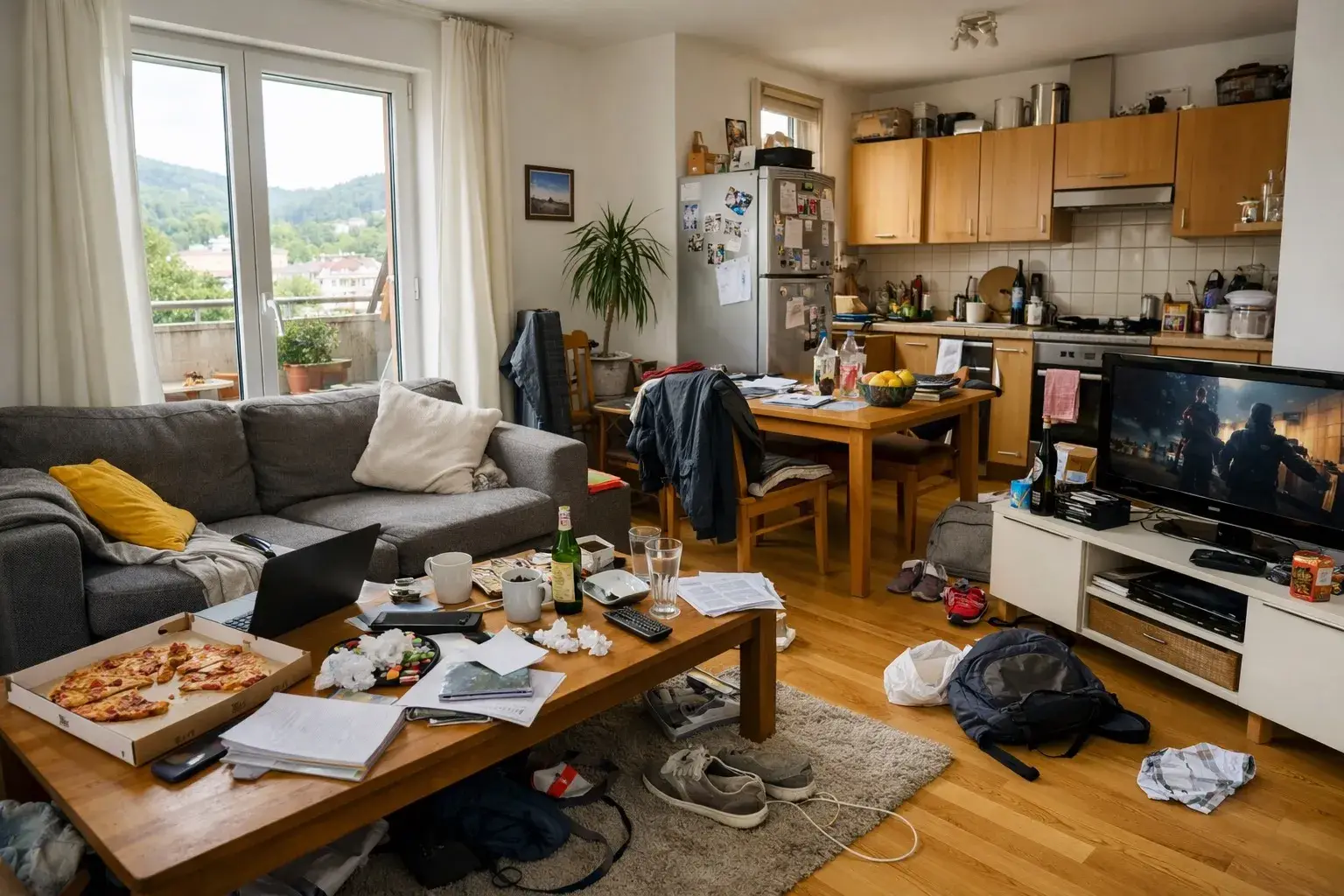 Bewohnte Wohnung im Alltagszustand