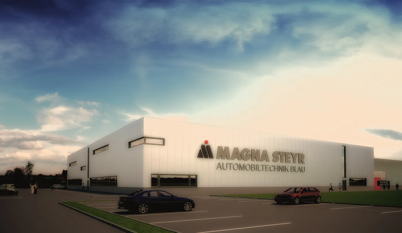 Magna Steyr Werk Weiz — Industriestandort Übersichtsansicht 3D Visualisierung