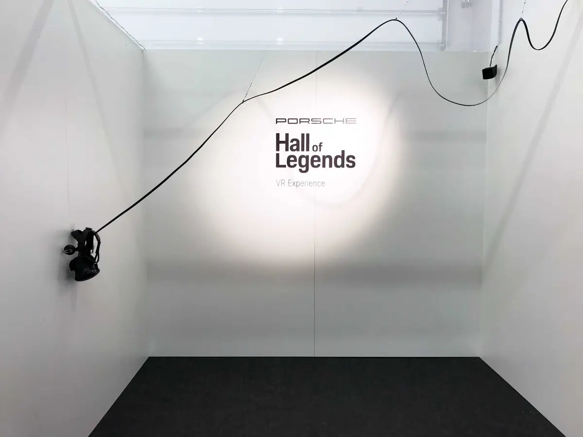 Porsche Hall of Legends — VR station with branding