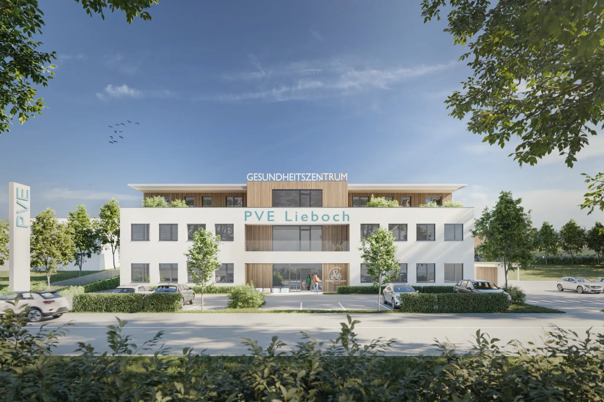 PVE Lieboch Gesundheitszentrum — Fassaden-Visualisierung