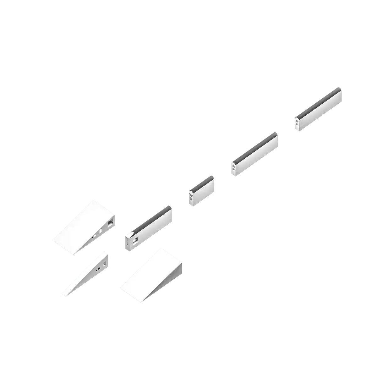 Shape Obstacle — axonometrische Explosionszeichnung des Rahmens