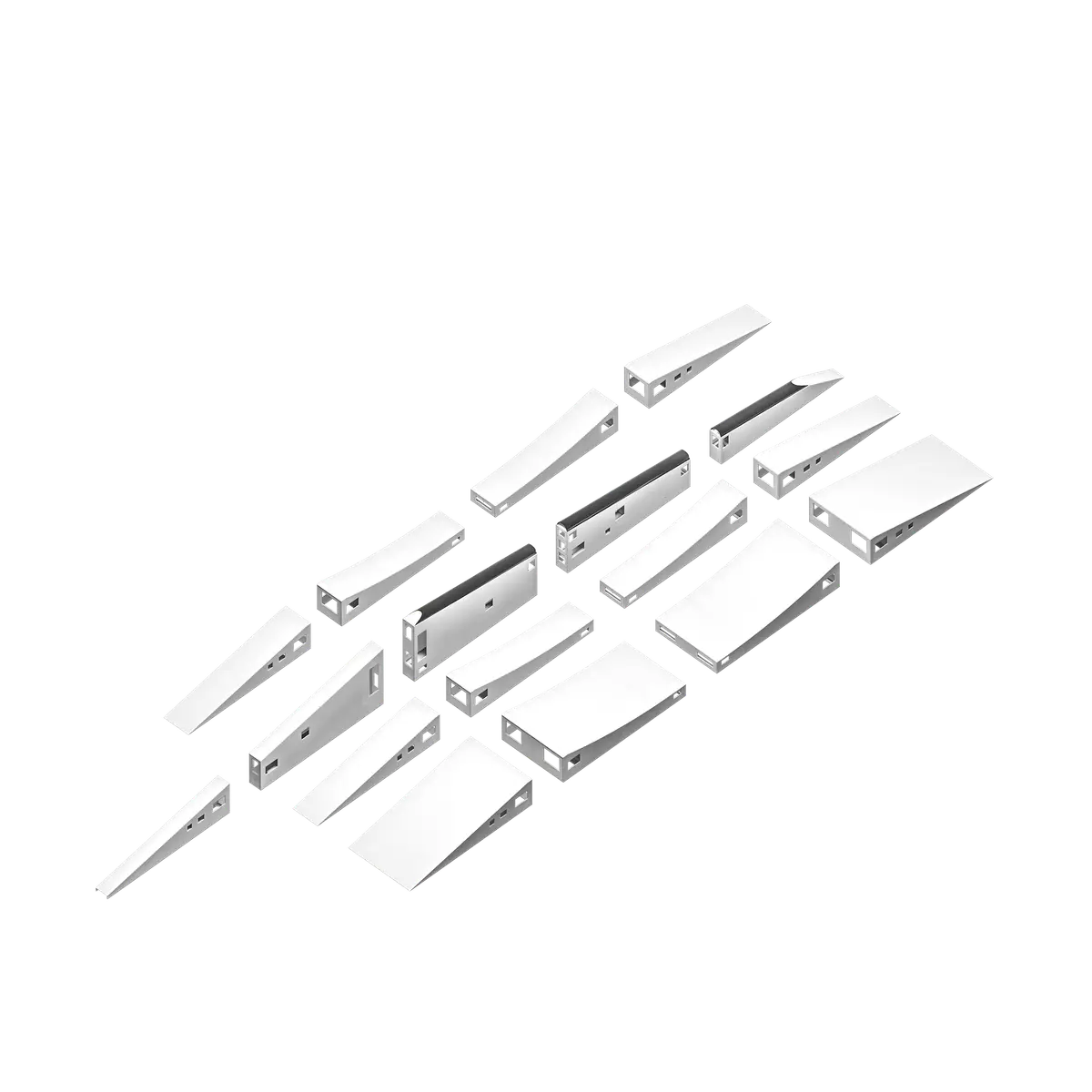 Shape Obstacle — Explosionsdarstellung, Montageschritte axonometrisch