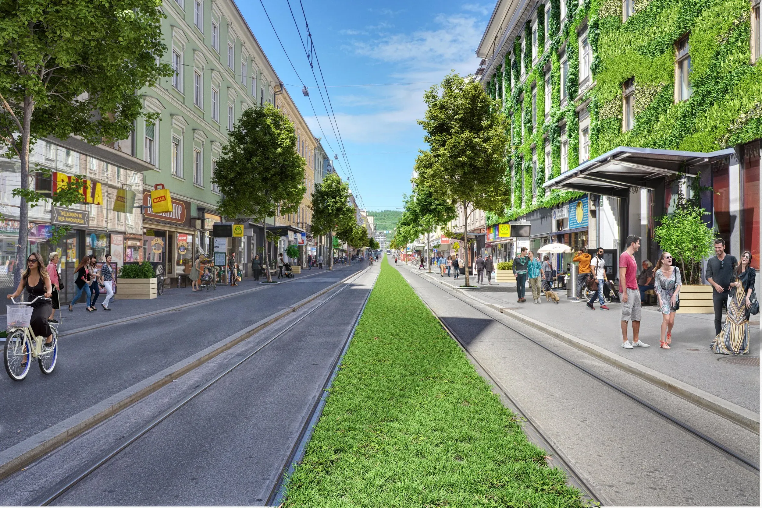 Stadt Allee Graz — Annenstraße visualization of the green axis