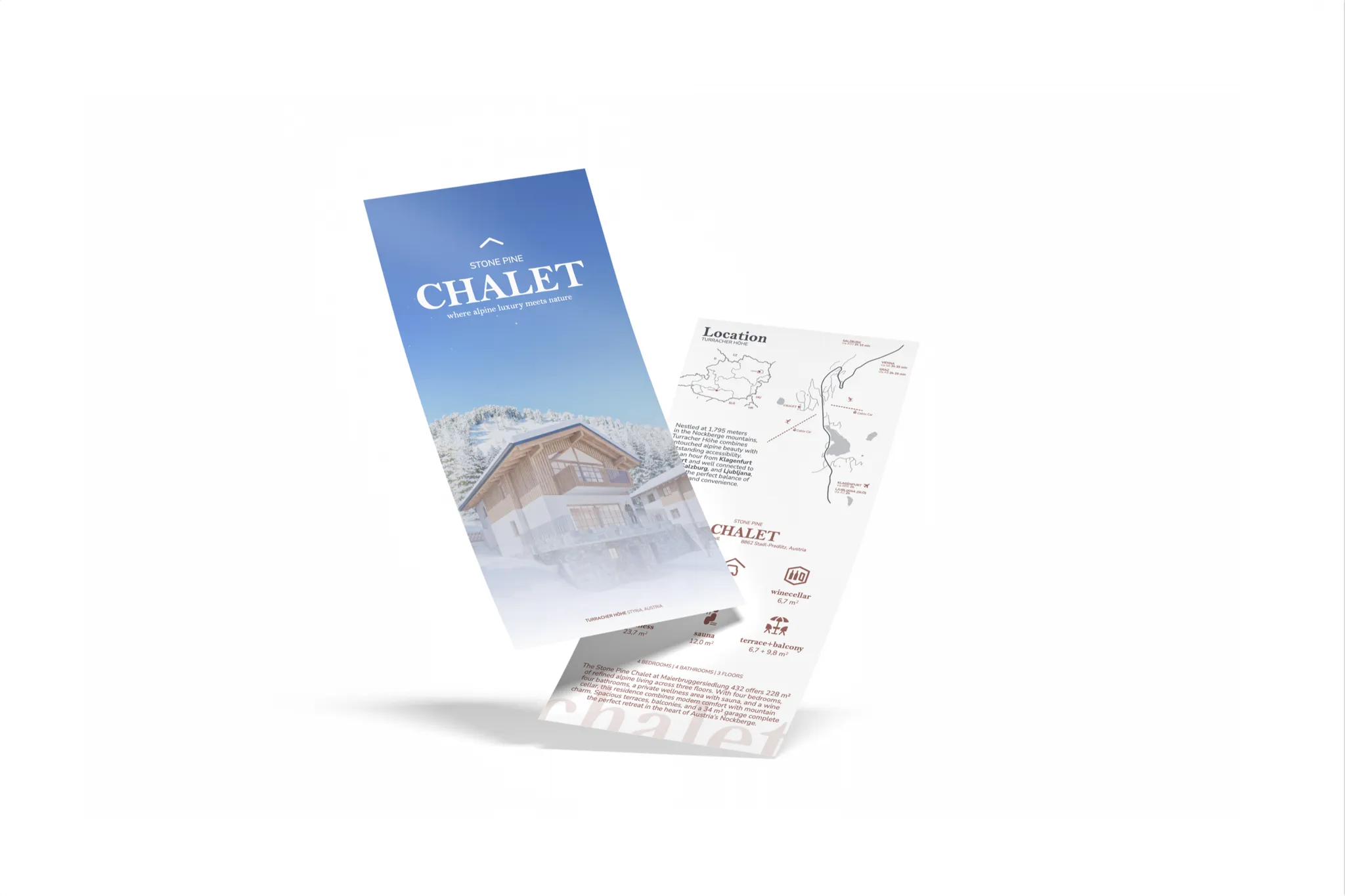 Stone Pine Chalet — branding and flyer for Turracher Höhe