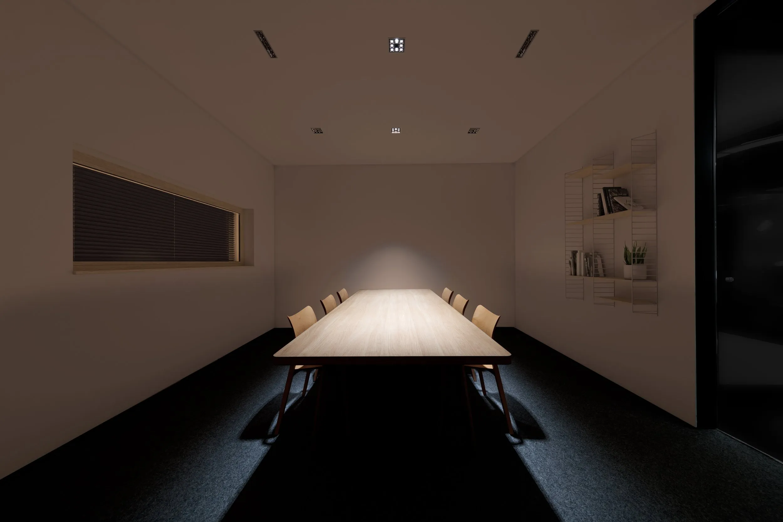 XAL meeting-room — downlights on the table only